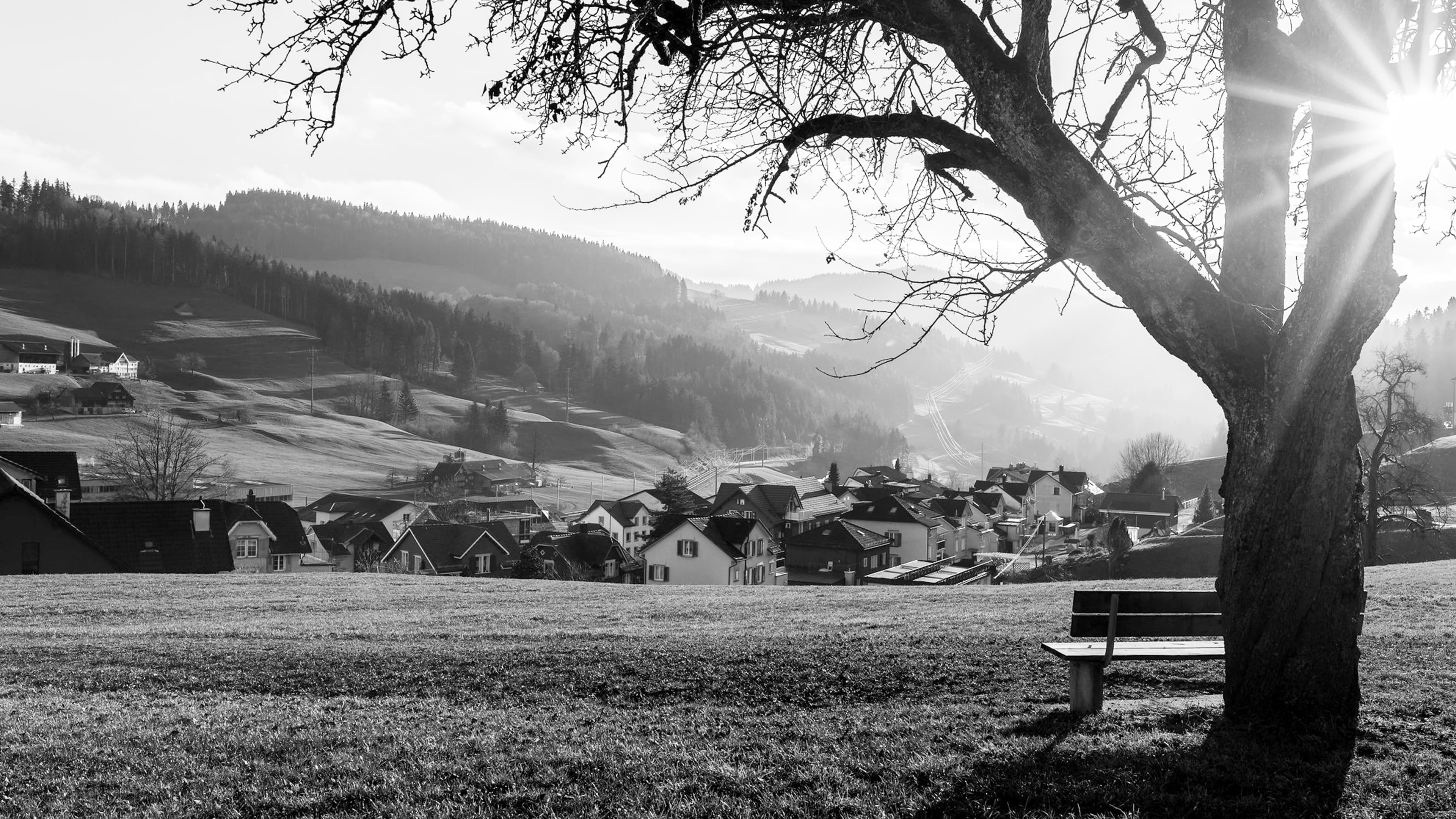 Die St.Galler Gemeinde Degersheim, bei Frühlingswetter und Sonnenschein.
