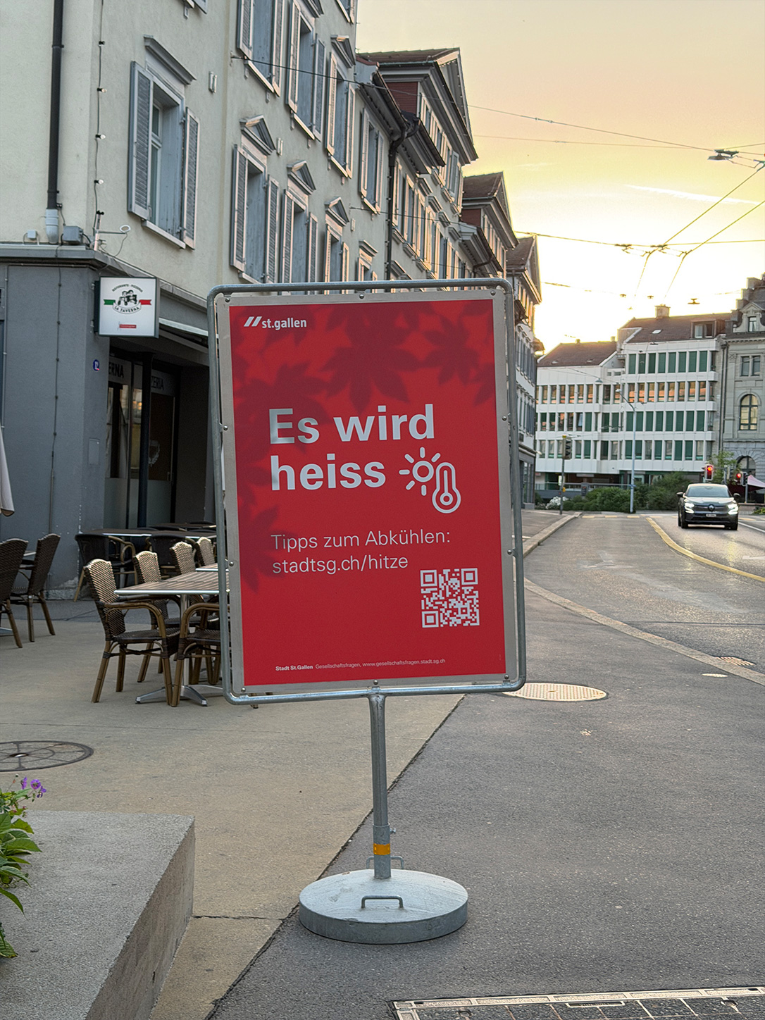 Plakat: Es wird heiss, Stadt St.Gallen